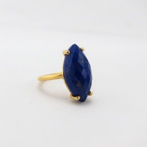 Blue Lapis Gemstone Statement Ring